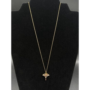 Precious Stone 925 Cross Pendant & Necklace